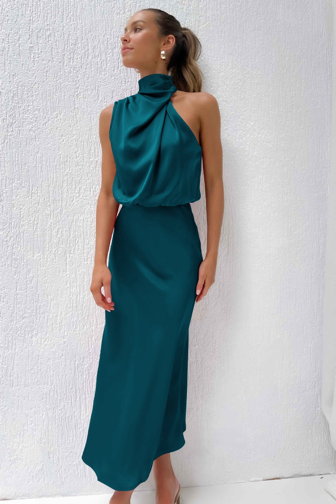 Robe Midi à Col Halter