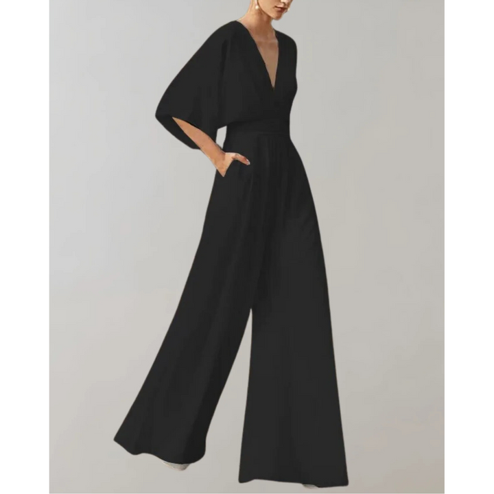 Fließender Jumpsuit aus formbeständigem Stoff