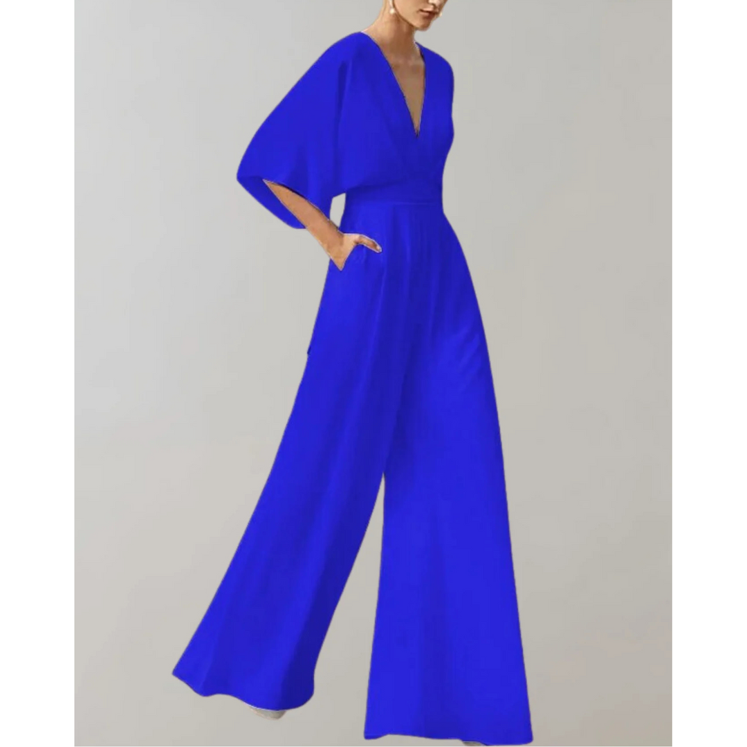 Fließender Jumpsuit aus formbeständigem Stoff