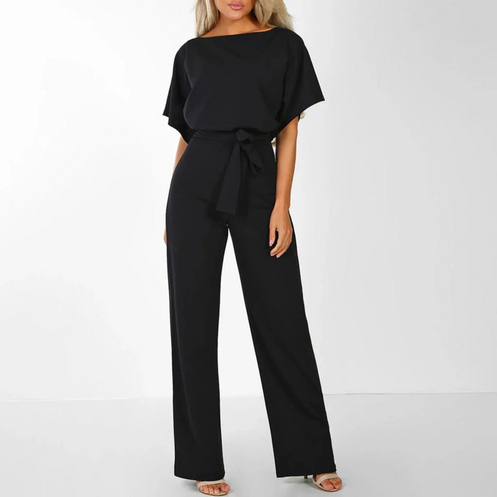 Figurbetonter Damen-Jumpsuit mit Schnürung an der Taille