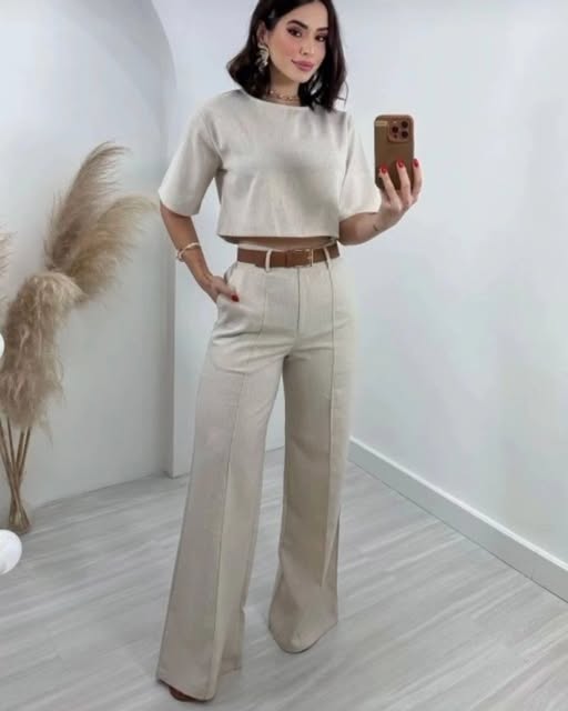 Ensemble Décontracté avec Pantalons Évasés