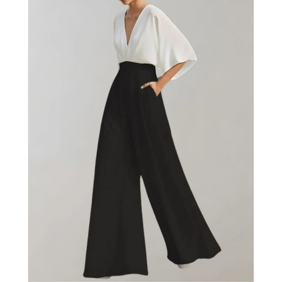 Fließender Jumpsuit aus formbeständigem Stoff