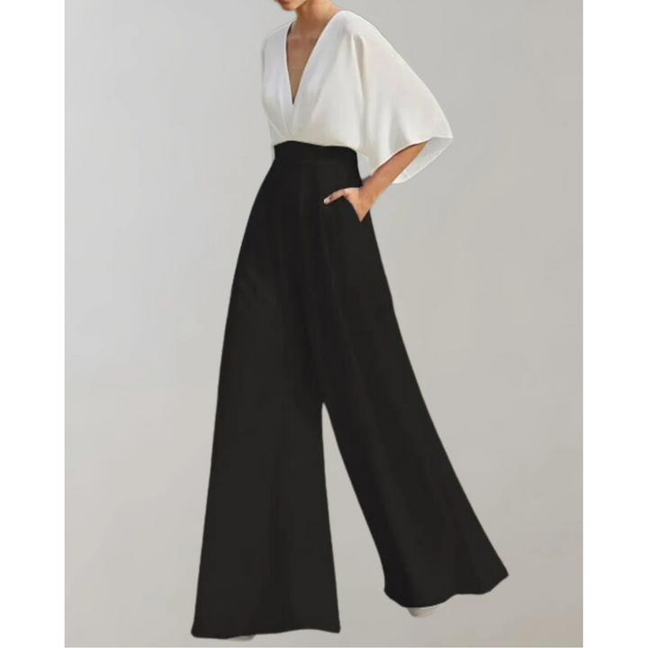 Fließender Jumpsuit aus formbeständigem Stoff