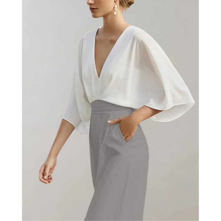 Fließender Jumpsuit aus formbeständigem Stoff