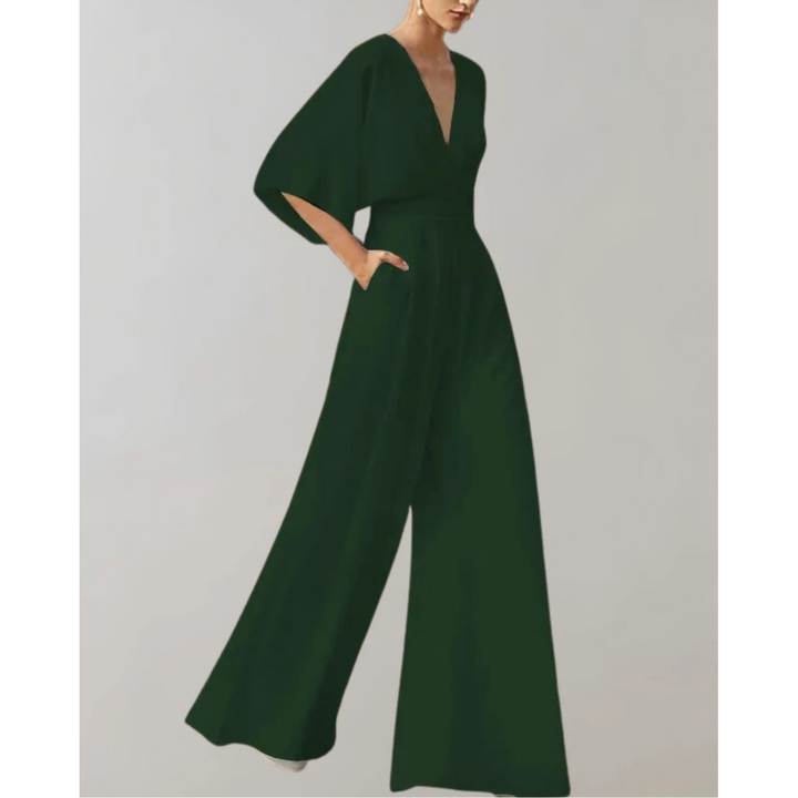 Fließender Jumpsuit aus formbeständigem Stoff