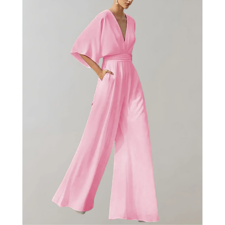 Fließender Jumpsuit aus formbeständigem Stoff