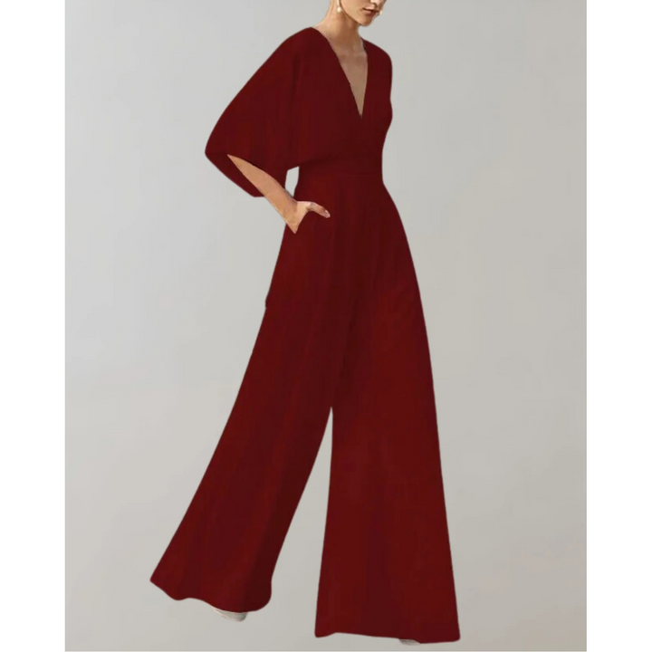 Fließender Jumpsuit aus formbeständigem Stoff