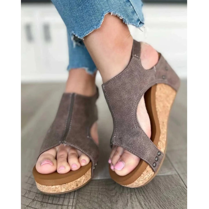 Keilsandalen mit Korksohle