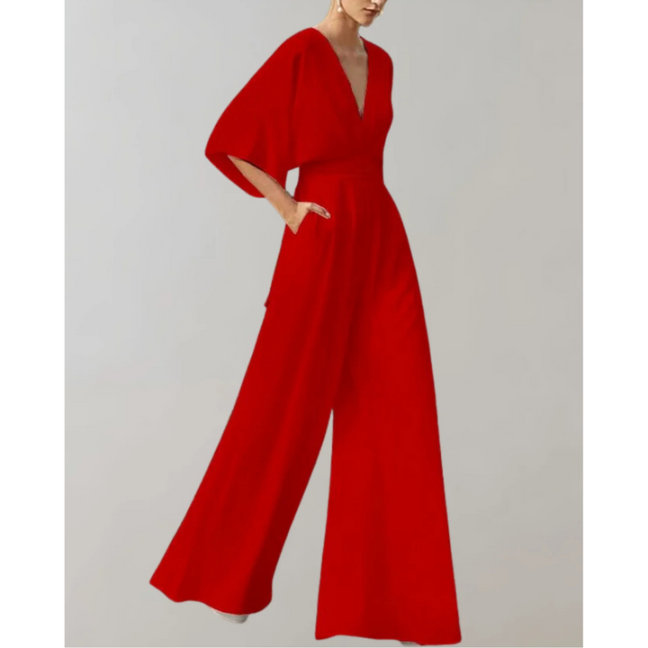 Fließender Jumpsuit aus formbeständigem Stoff