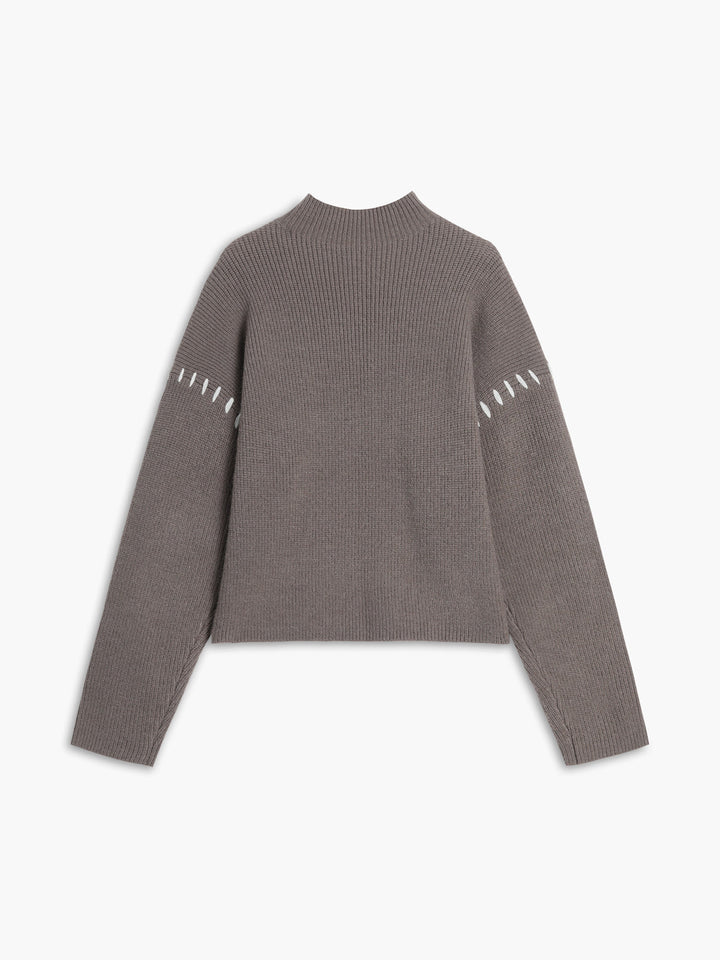 Oversize-Pullover mit Stehkragen