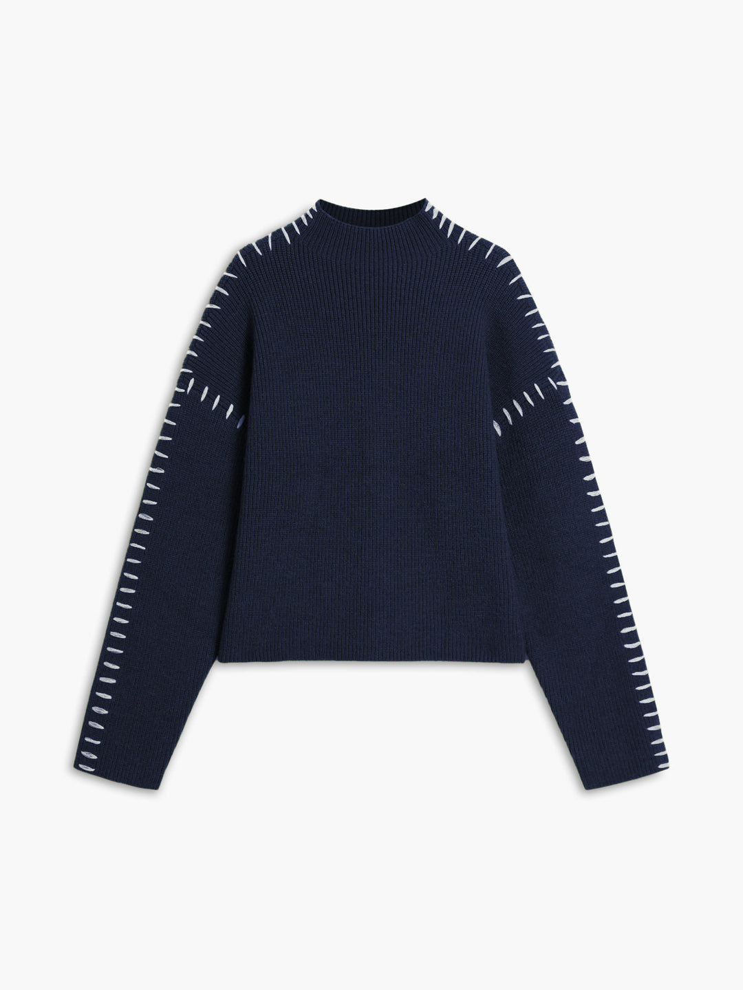 Oversize-Pullover mit Stehkragen