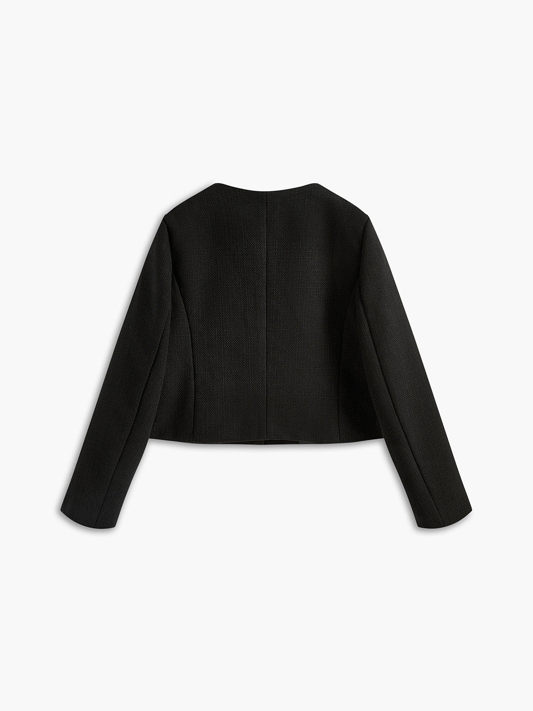 Kurze schwarze Jacke mit goldenen Knöpfen
