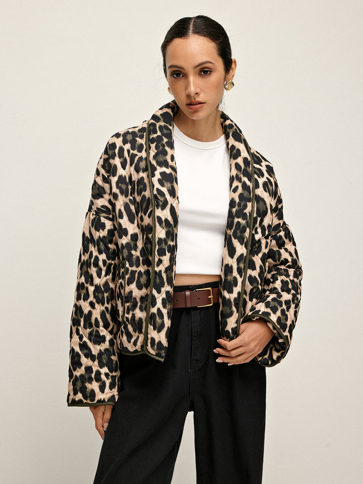 Übergroße Jacke mit Leopardenmuster