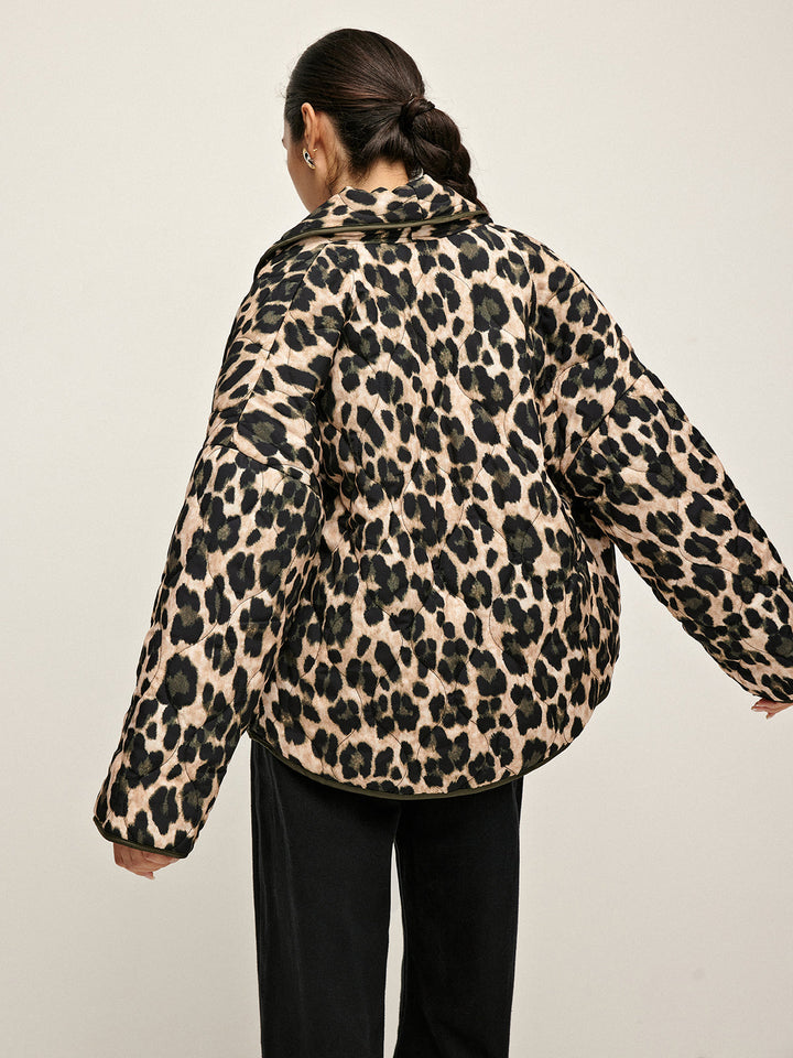 Übergroße Jacke mit Leopardenmuster