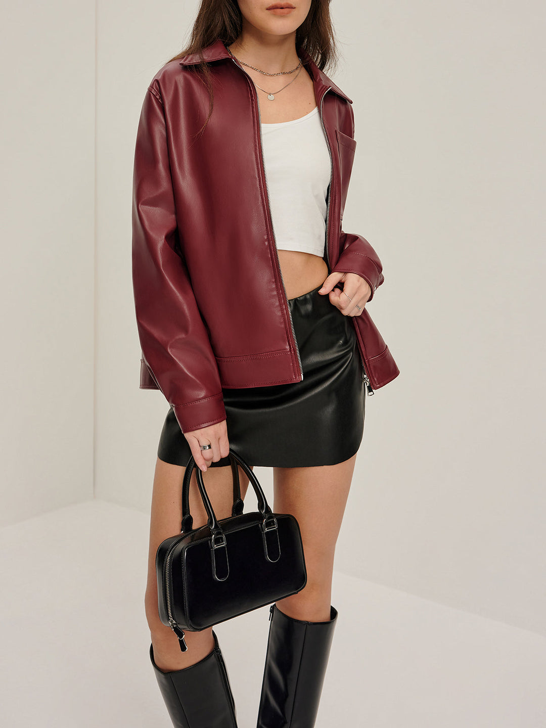 Jacke mit Reißverschluss und schmeichelndem Schnitt