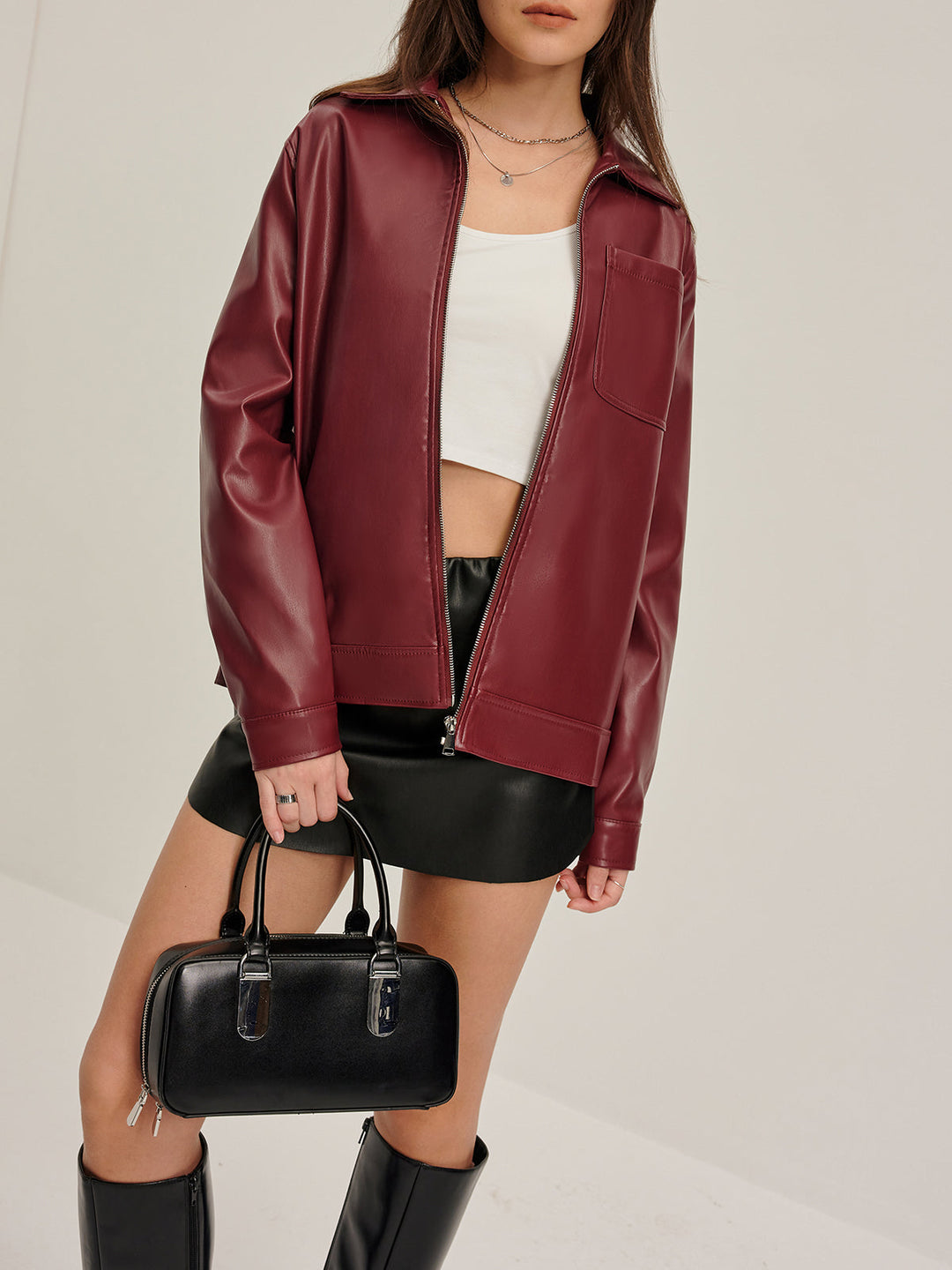 Jacke mit Reißverschluss und schmeichelndem Schnitt