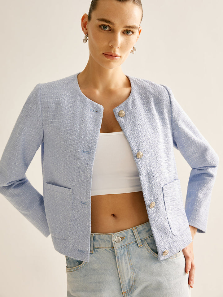 Leichte hellblaue Jacke