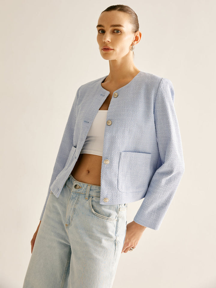 Leichte hellblaue Jacke