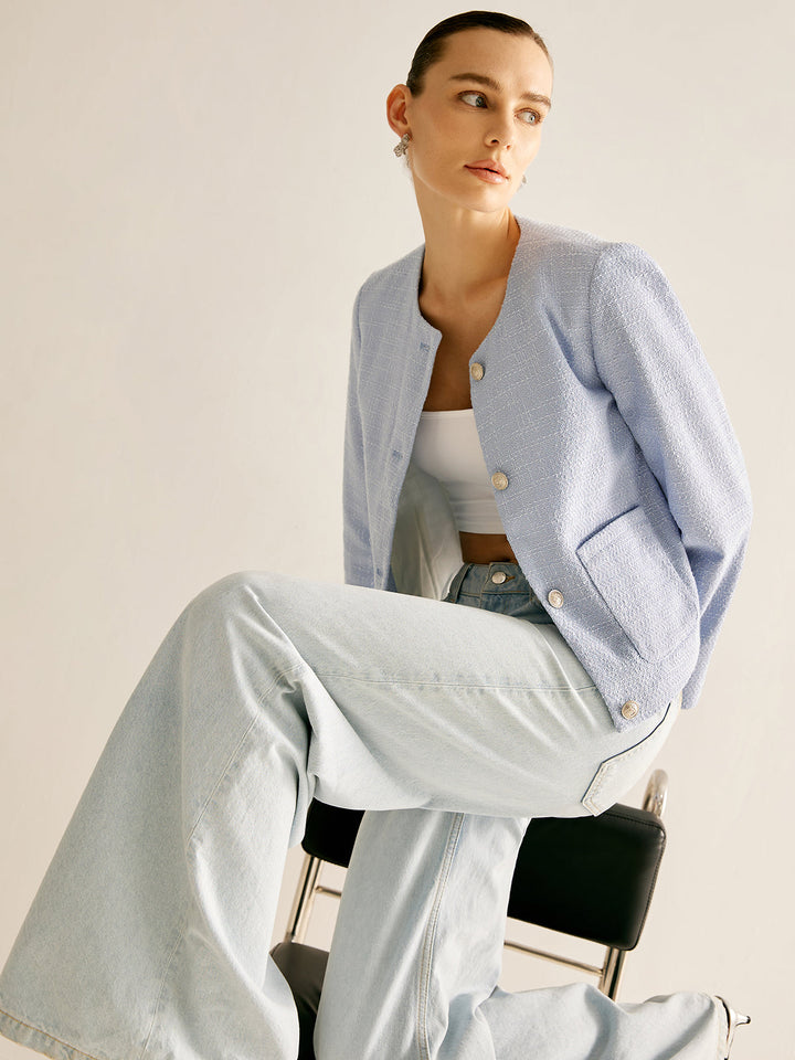 Leichte hellblaue Jacke