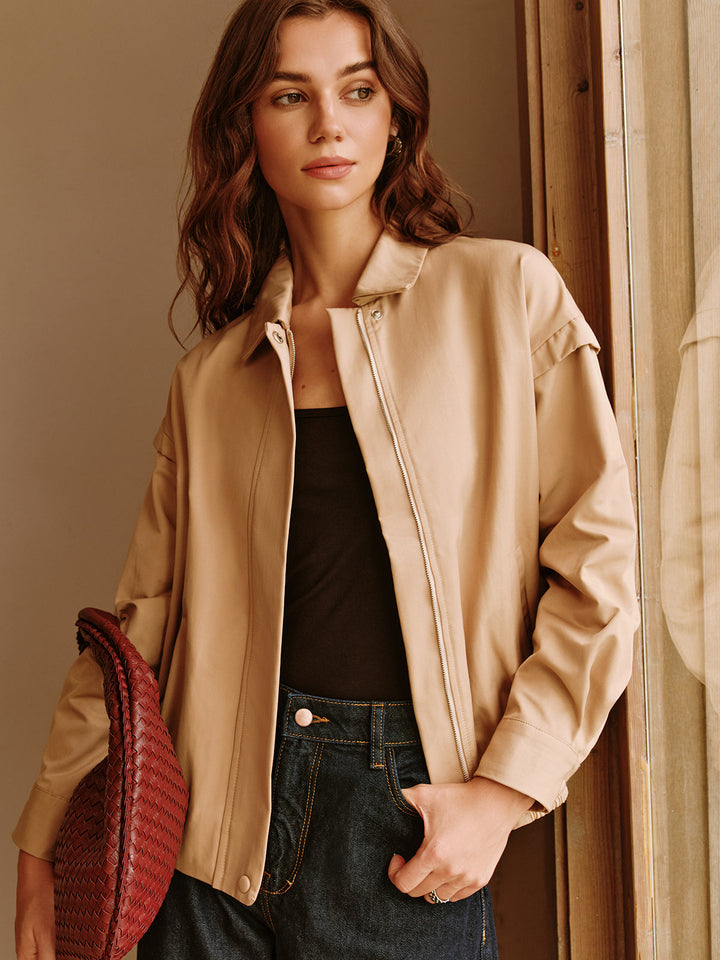 Lässige Jacke mit Reißverschluss