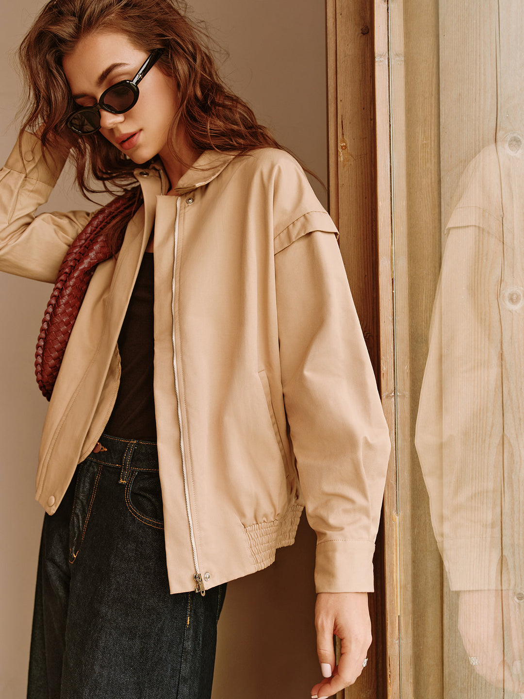 Lässige Jacke mit Reißverschluss