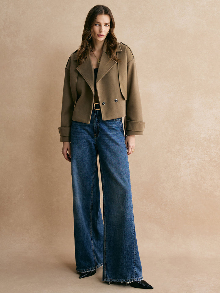 Kurze Jacke aus Mischgewebe