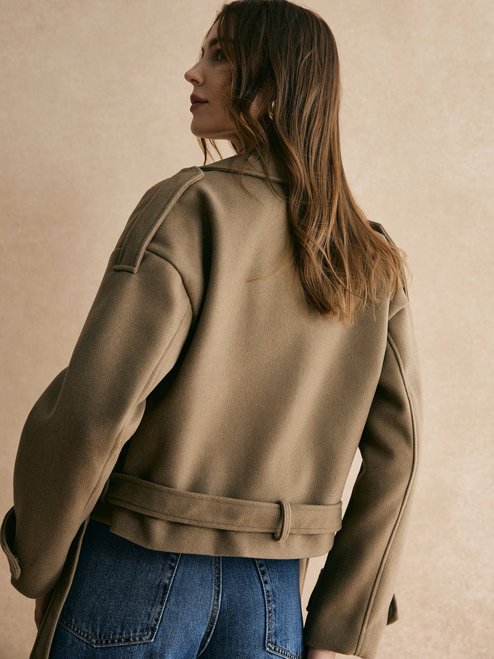 Kurze Jacke aus Mischgewebe