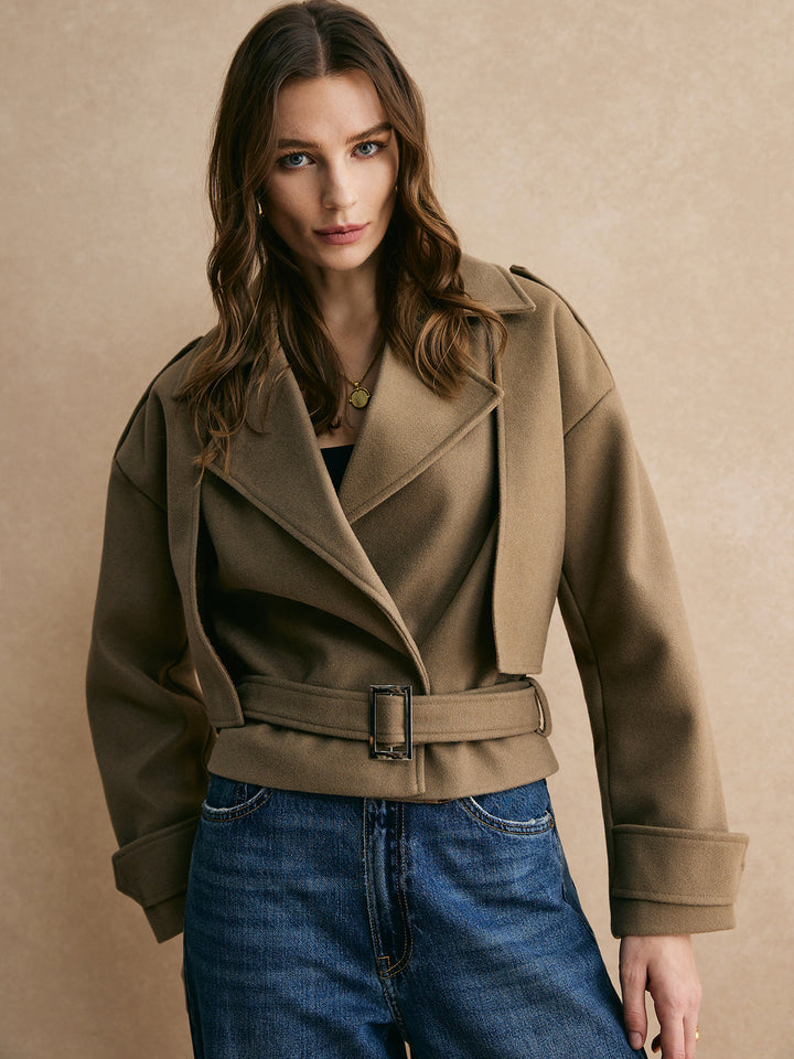 Kurze Jacke aus Mischgewebe