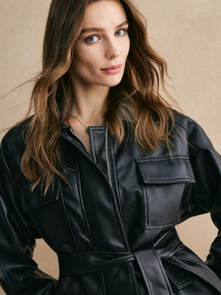 Veste Oversize Multipoches Noire