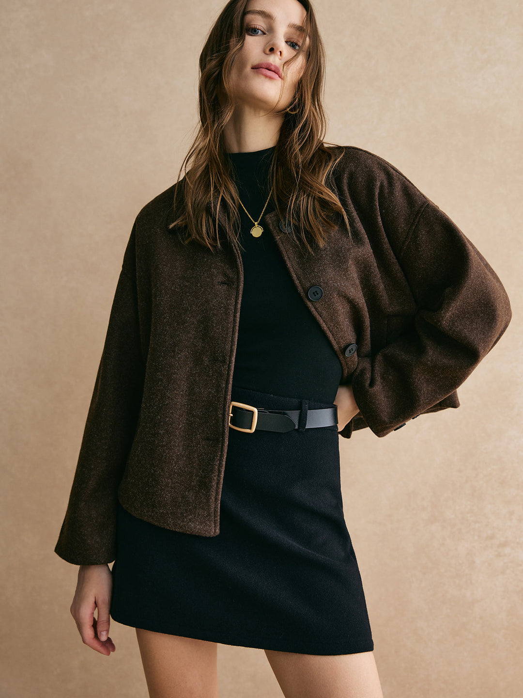 Braune Cape-Jacke
