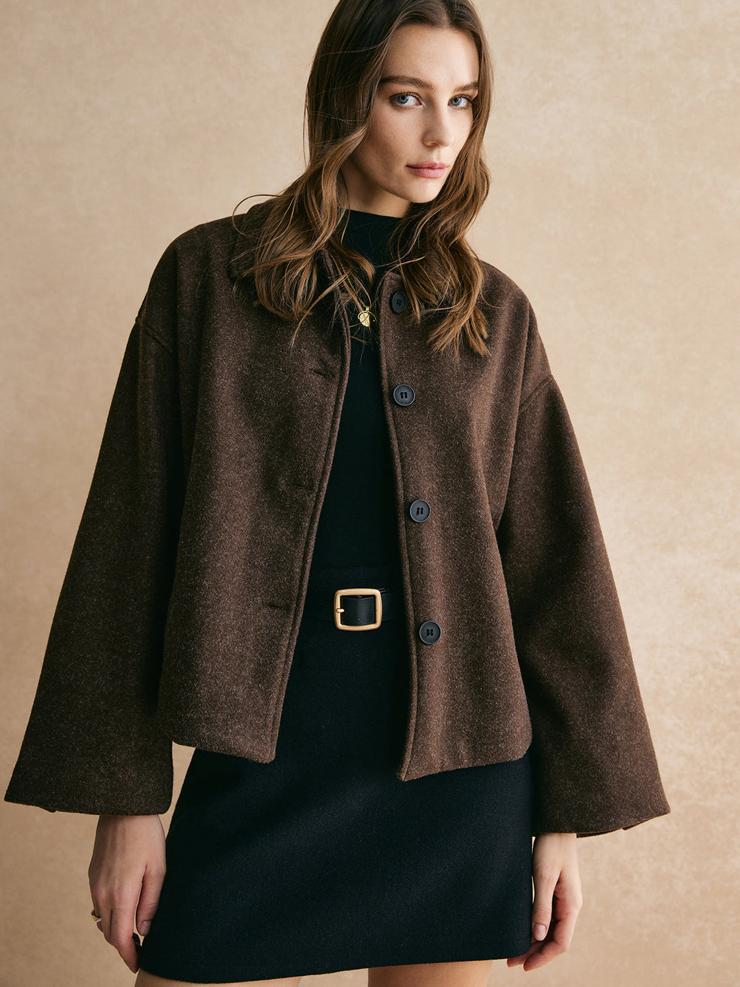 Braune Cape-Jacke
