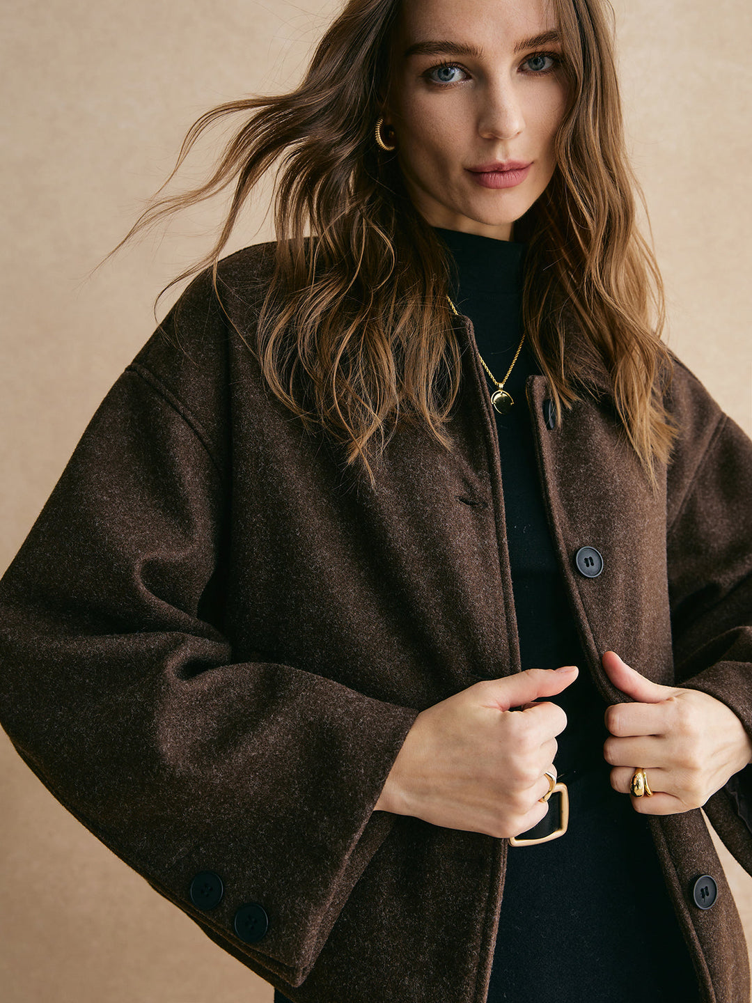 Braune Cape-Jacke