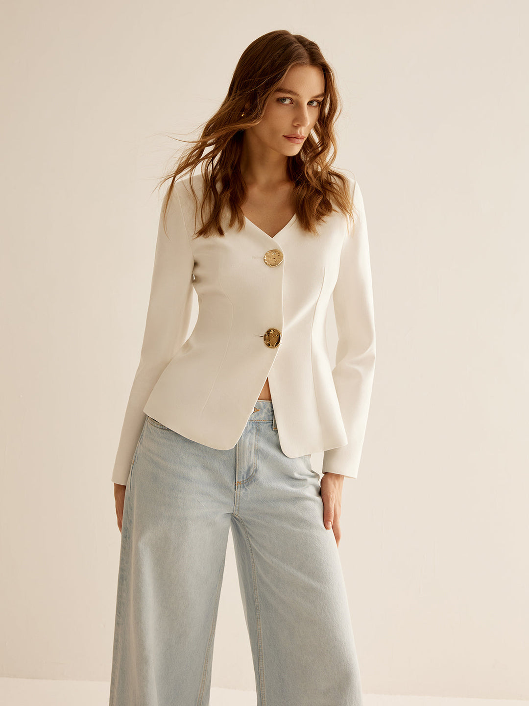 Veste Cintrée Col V
