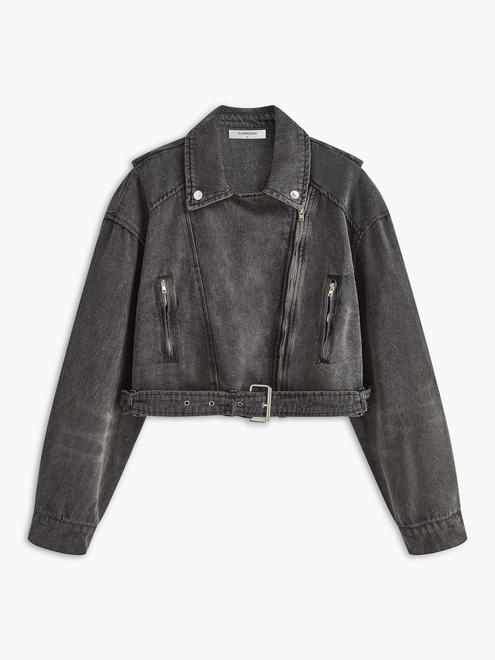 Veste de Motard Noir Courte