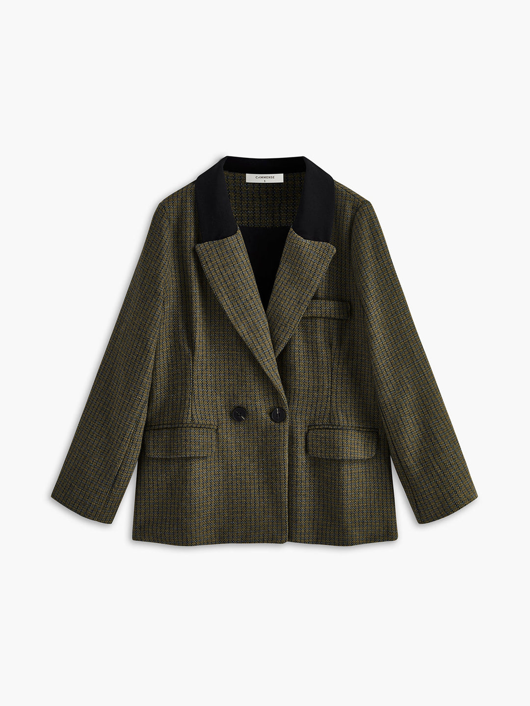 Veste à Carreaux Double Boutonnage