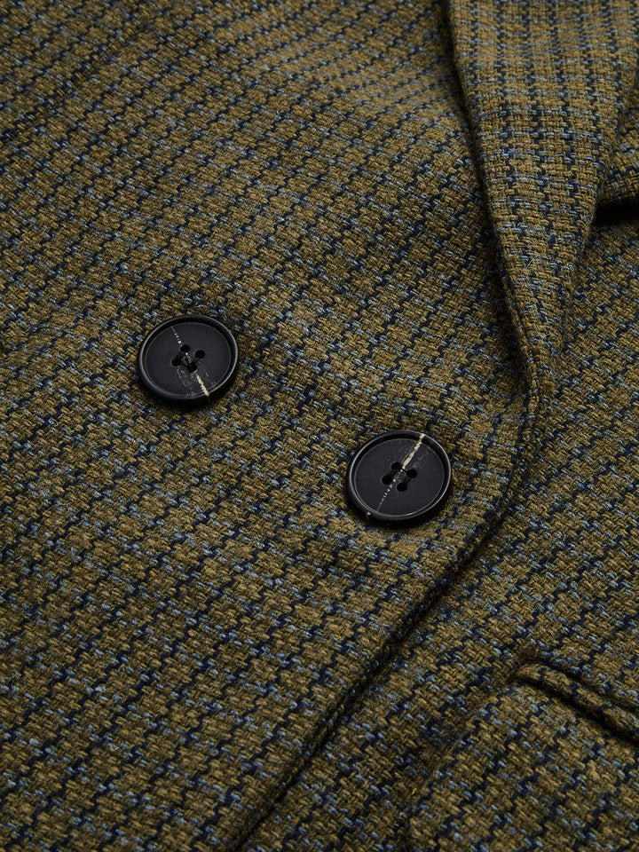Veste à Carreaux Double Boutonnage