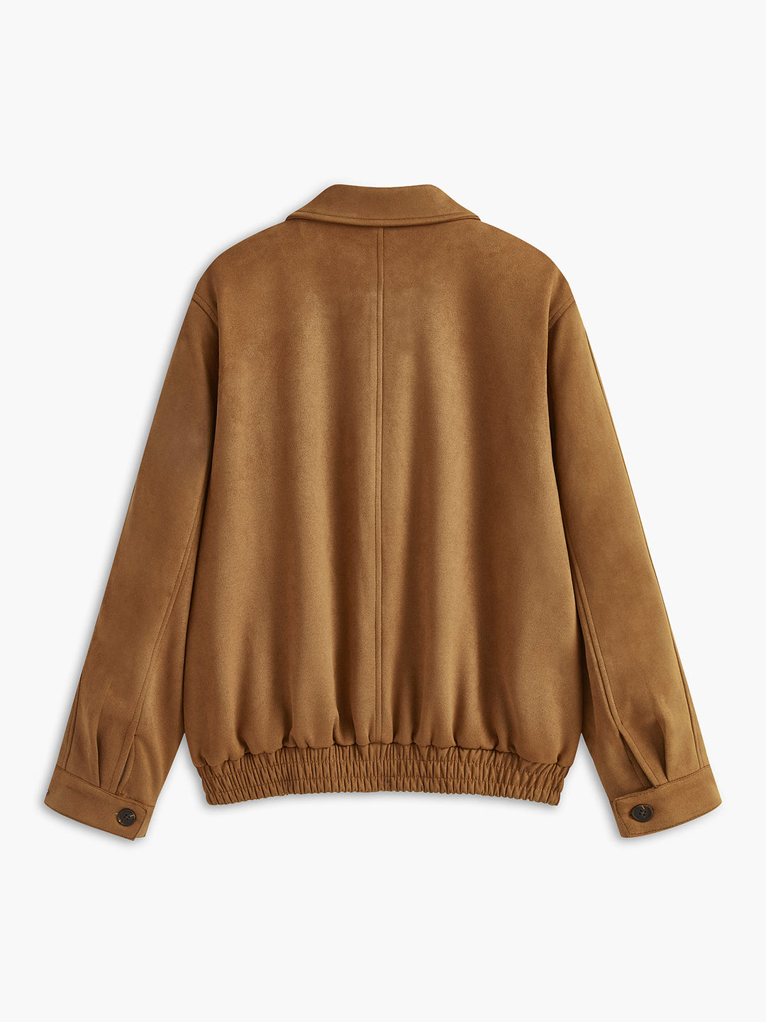 Camelbraune Velourslederimitat-Jacke