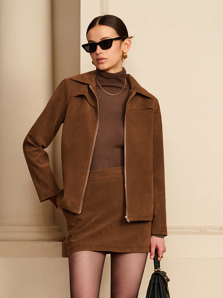 Braune Jacke für den Herbst