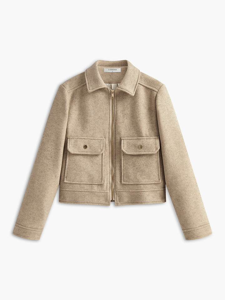 Jacke aus Mischgewebe mit strukturierter Form