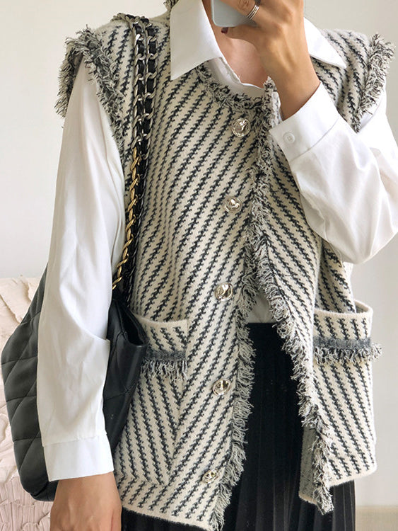 Gilet Pied-de-Poule sans Manches
