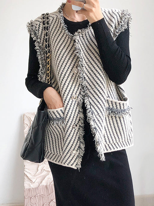 Gilet Pied-de-Poule sans Manches