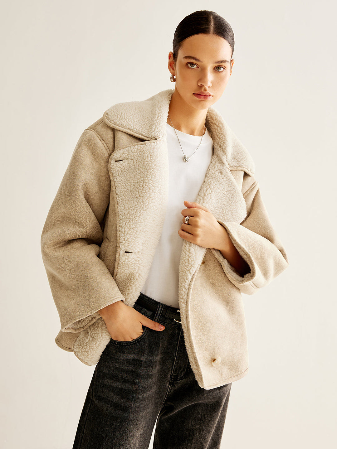 Veste en Fausse Fourrure