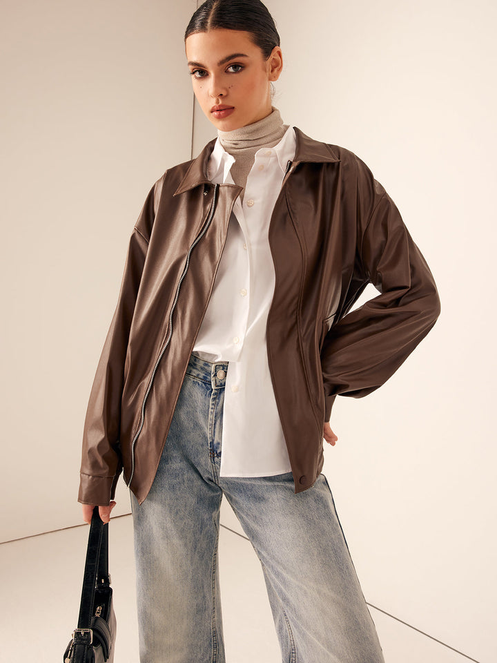Braune Jacke im lässigen Stil