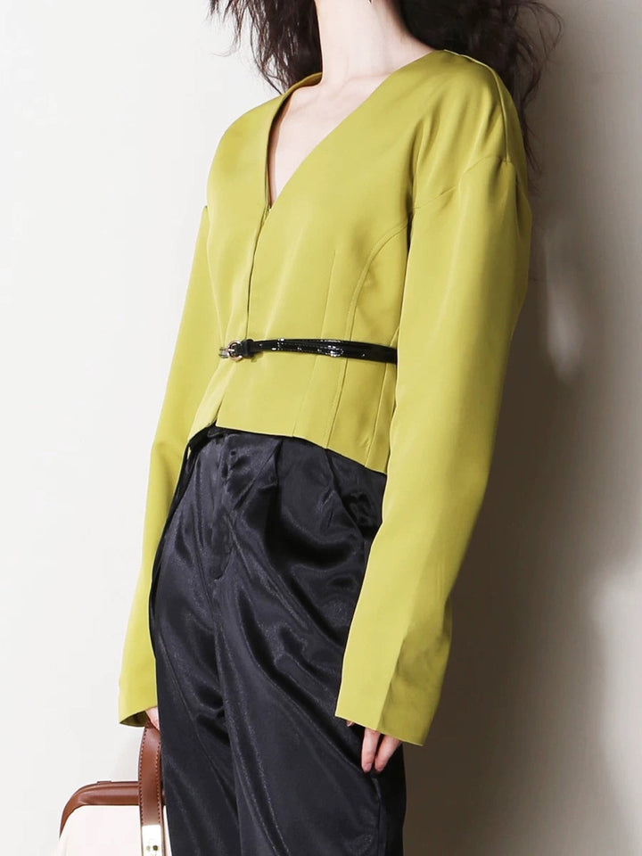 Veste Cintrée Jaune Citron