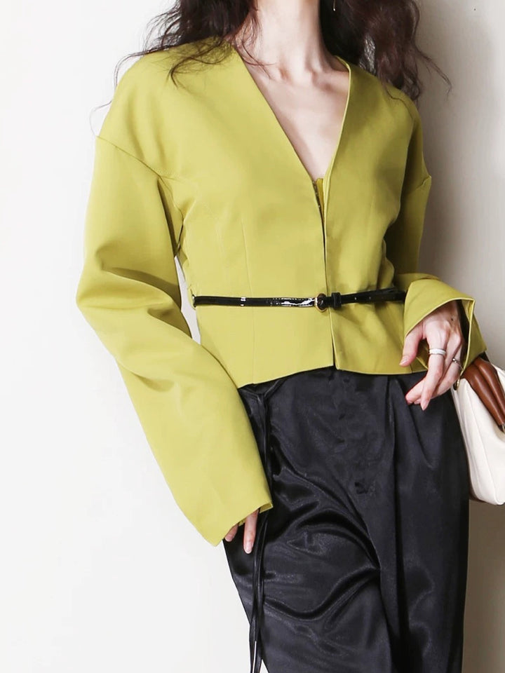Veste Cintrée Jaune Citron