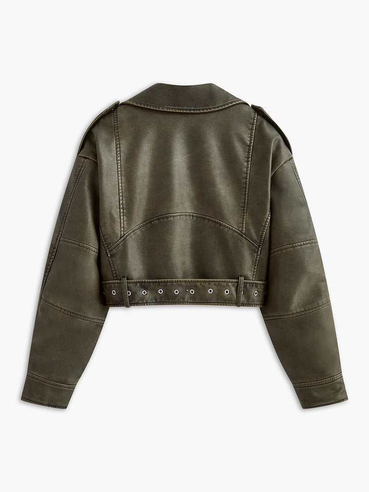 Kurze Jacke aus Kunstleder
