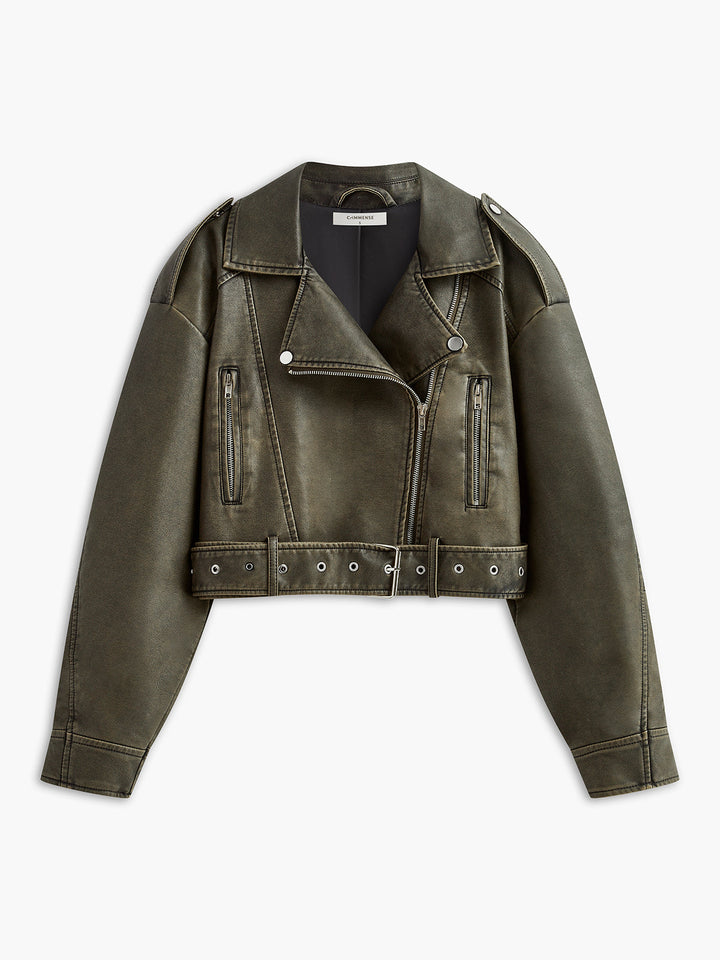 Kurze Jacke aus Kunstleder