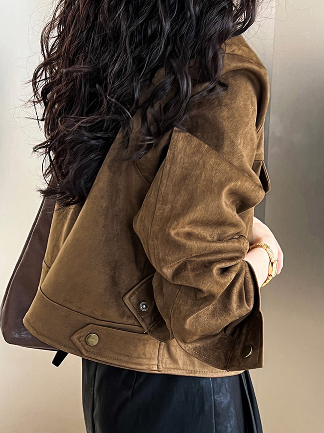 Veste Courte Marron Clair