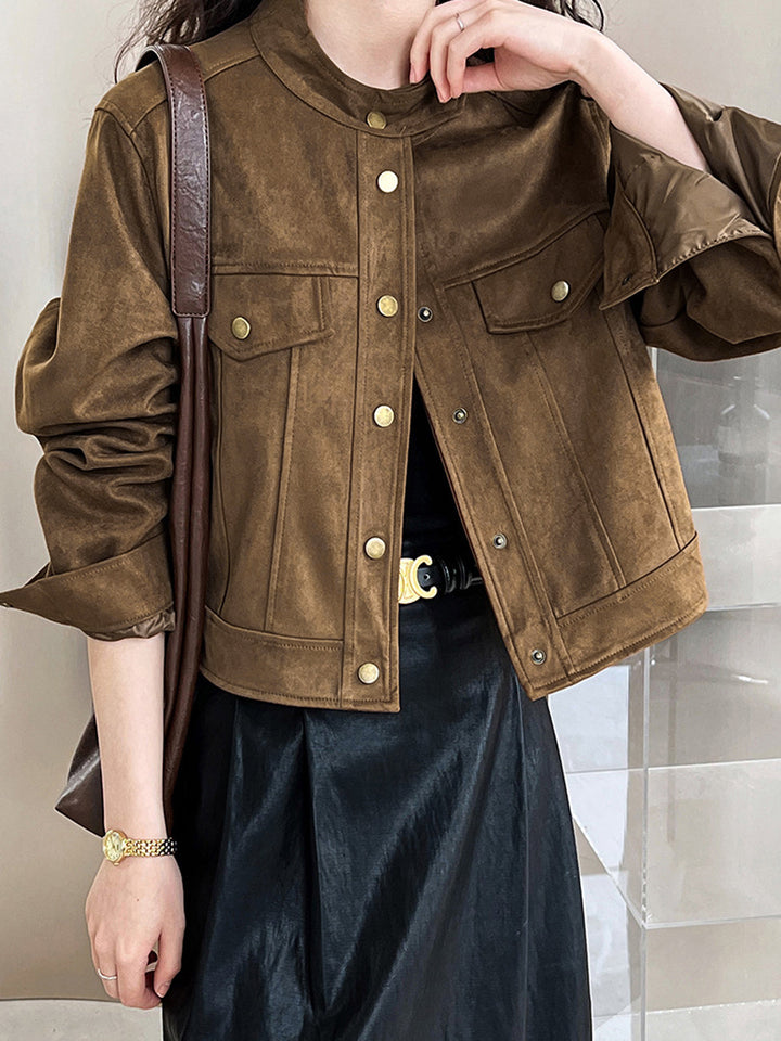 Veste Courte Marron Clair