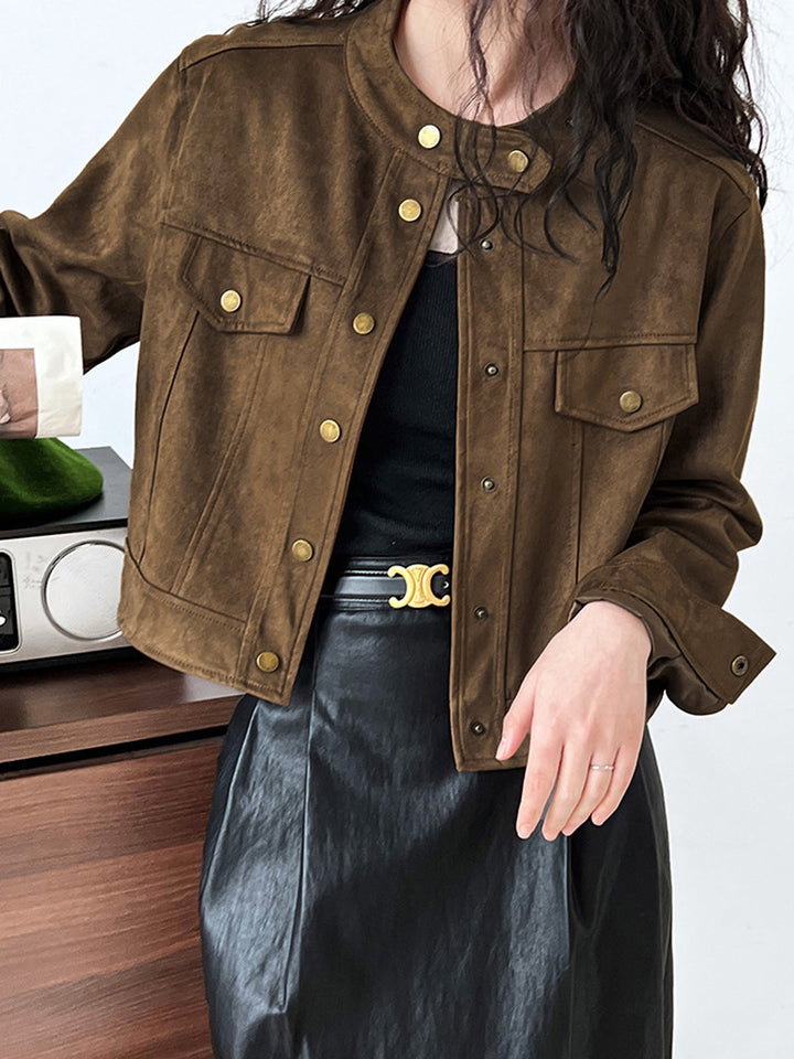 Veste Courte Marron Clair